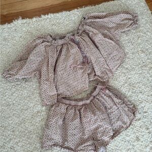 Free People Cream & Light Pink Printed Two-Piece Set